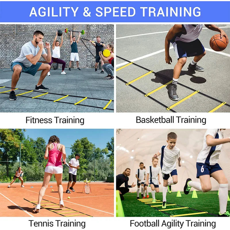 Sports Agility Ladder Football Adjustable Ladder Agility Training Ladder Jumping Fitness Body Coordination Warm-Up Training Tool